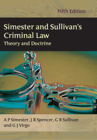 Cover image: Simester and Sullivan's Criminal Law 5th edition 9781849464444