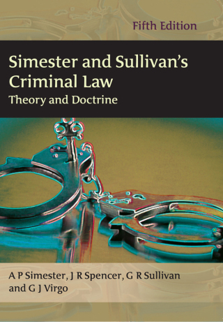 Cover image: Simester and Sullivan's Criminal Law 5th edition 9781849464444