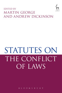表紙画像: Statutes on the Conflict of Laws 1st edition 9781849463430