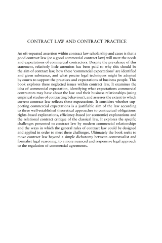 Cover image: Contract Law and Contract Practice 1st edition 9781849461214
