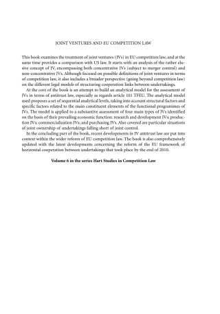 Cover image: Joint Ventures and EU Competition Law 1st edition 9781841137933