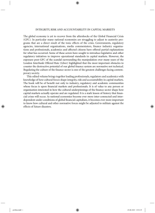 Imagen de portada: Integrity, Risk and Accountability in Capital Markets 1st edition 9781849465670