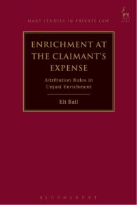 Cover image: Enrichment at the Claimant's Expense 1st edition 9781509928880