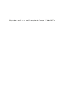 Cover image: Migration, Settlement and Belonging in Europe, 1500–1930s 1st edition 9781782381457