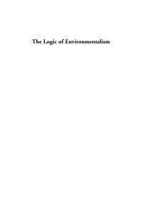 Imagen de portada: The Logic of Environmentalism 1st edition 9781845450328