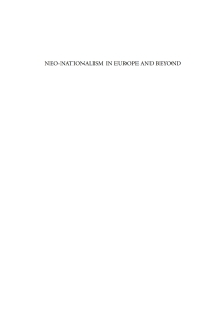 Cover image: Neo-nationalism in Europe and Beyond 1st edition 9781845451899