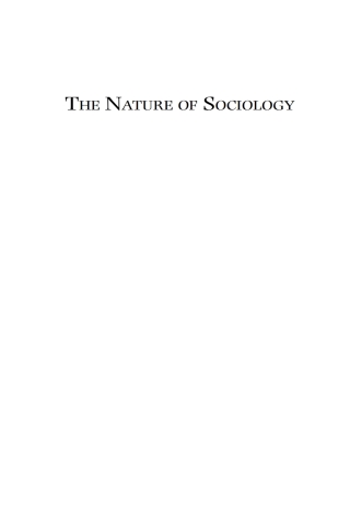 Imagen de portada: The Nature of Sociology 1st edition 9781789208153