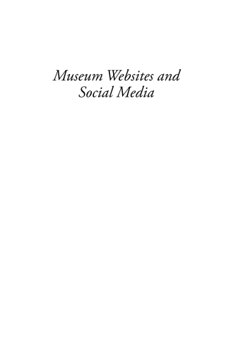 Cover image: Museum Websites and Social Media 1st edition 9781789200508