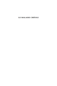 Cover image: Le Malaise Creole 1st edition 9781845450755