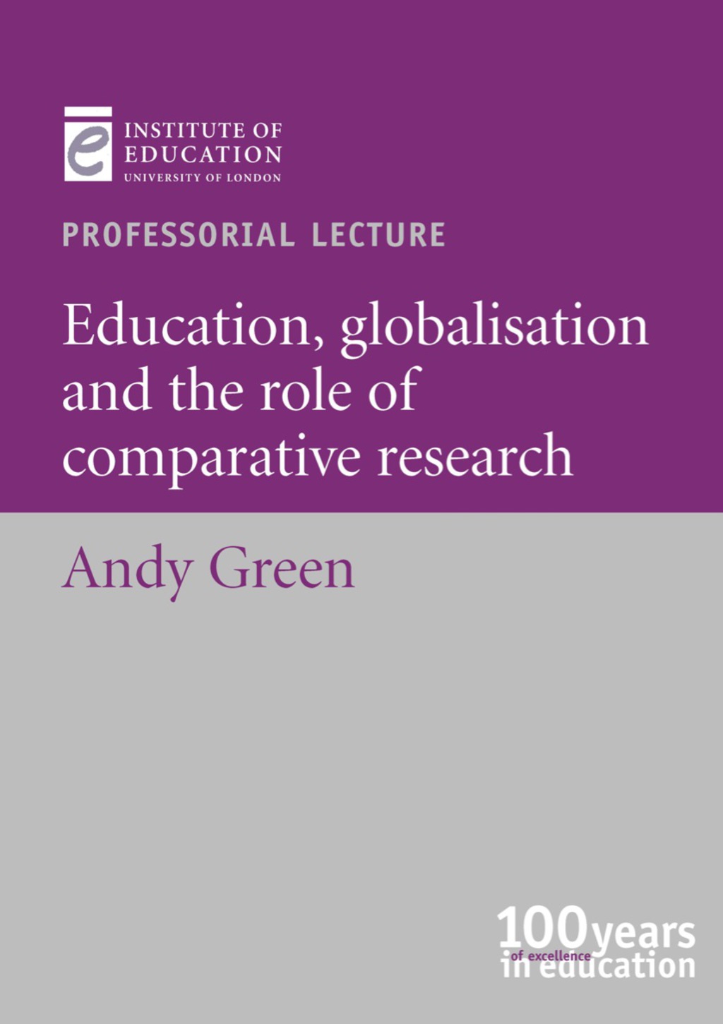 Education, globalisation and the role of comparative research