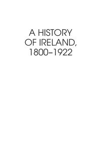 Cover image: A History of Ireland, 1800–1922 1st edition 9781783080366