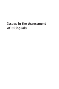 Imagen de portada: Issues in the Assessment of Bilinguals 1st edition 9781783090082