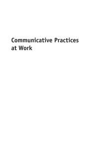 Imagen de portada: Communicative Practices at Work 1st edition 9781783090440