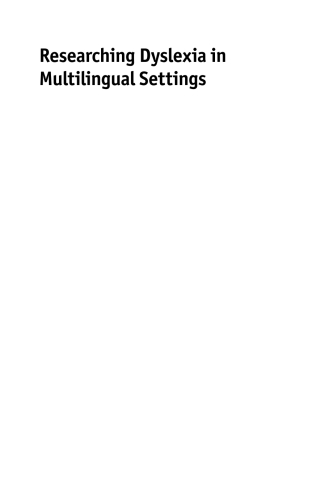 Cover image: Researching Dyslexia in Multilingual Settings 1st edition 9781783090648