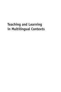 Cover image: Teaching and Learning in Multilingual Contexts 1st edition 9781783091249