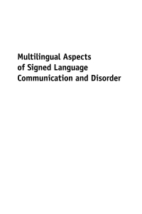 Cover image: Multilingual Aspects of Signed Language Communication and Disorder 1st edition 9781783091294