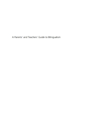 Imagen de portada: A Parents' and Teachers' Guide to Bilingualism 4th edition 9781783091591
