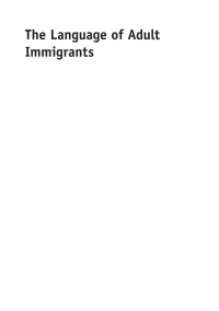 Cover image: The Language of Adult Immigrants 1st edition 9781783092031