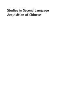 Titelbild: Studies in Second Language Acquisition of Chinese 1st edition 9781783092086