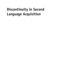 Imagen de portada: Discontinuity in Second Language Acquisition 1st edition 9781783092468