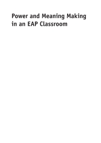 Cover image: Power and Meaning Making in an EAP Classroom 1st edition 9781783092932