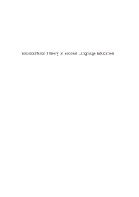 Cover image: Sociocultural Theory in Second Language Education 2nd edition 9781783093168