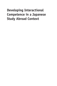 Cover image: Developing Interactional Competence in a Japanese Study Abroad Context 1st edition 9781783093717