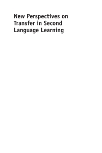 Omslagafbeelding: New Perspectives on Transfer in Second Language Learning 1st edition 9781783094325
