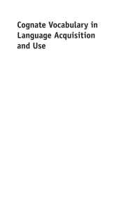 表紙画像: Cognate Vocabulary in Language Acquisition and Use 1st edition 9781783094370