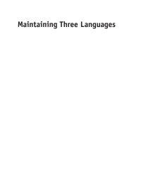 صورة الغلاف: Maintaining Three Languages 1st edition 9781783094479