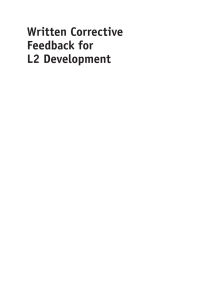 Cover image: Written Corrective Feedback for L2 Development 1st edition 9781783095032