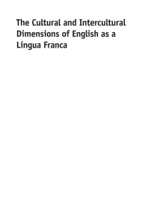 Cover image: The Cultural and Intercultural Dimensions of English as a Lingua Franca 1st edition 9781783095087