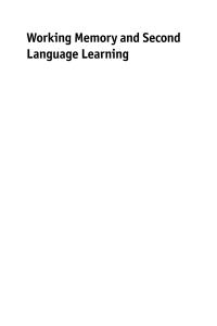 صورة الغلاف: Working Memory and Second Language Learning 1st edition 9781783095711