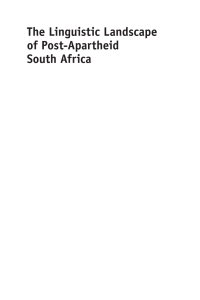 Titelbild: The Linguistic Landscape of Post-Apartheid South Africa 1st edition 9781783095803