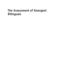 Cover image: The Assessment of Emergent Bilinguals 1st edition 9781783097258