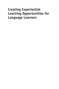Cover image: Creating Experiential Learning Opportunities for Language Learners 1st edition 9781783097302