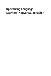 Cover image: Optimizing Language Learners’ Nonverbal Behavior 1st edition 9781783097357