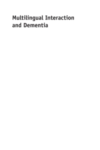Cover image: Multilingual Interaction and Dementia 1st edition 9781783097661