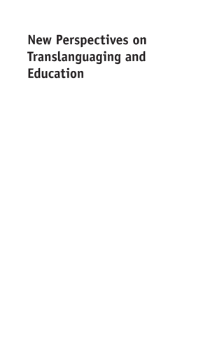 Cover image: New Perspectives on Translanguaging and Education 1st edition 9781783097807