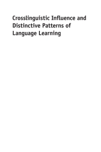 Imagen de portada: Crosslinguistic Influence and Distinctive Patterns of Language Learning 1st edition 9781783098767