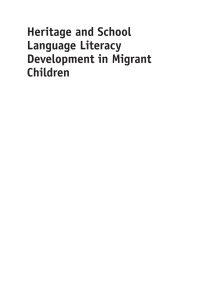 Cover image: Heritage and School Language Literacy Development in Migrant Children 1st edition 9781783099030