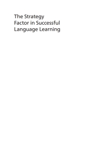 Omslagafbeelding: The Strategy Factor in Successful Language Learning 2nd edition 9781783099733