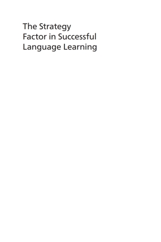 Cover image: The Strategy Factor in Successful Language Learning 2nd edition 9781783099733