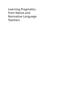 Imagen de portada: Learning Pragmatics from Native and Nonnative Language Teachers 1st edition 9781783099917