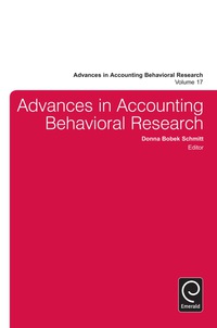 صورة الغلاف: Advances in Accounting Behavioral Research 9781783504459