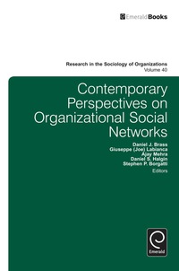 Cover image: Contemporary Perspectives on Organizational Social Networks 9781783507511