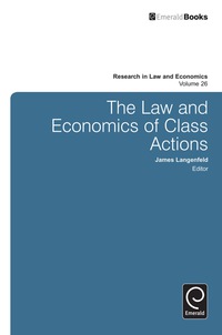 Cover image: The Law and Economics of Class Actions 9781783509515
