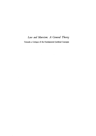 Cover image: Law and Marxism 1st edition 9780861047406