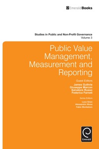 Cover image: Public Value Management, Measurement and Reporting 9781784410117