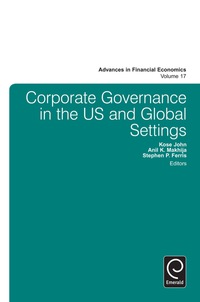 Imagen de portada: Corporate Governance in the US and Global Settings 9781784412920